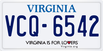 VA license plate VCQ6542
