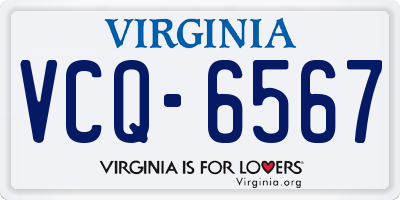 VA license plate VCQ6567