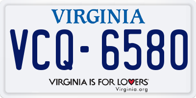 VA license plate VCQ6580