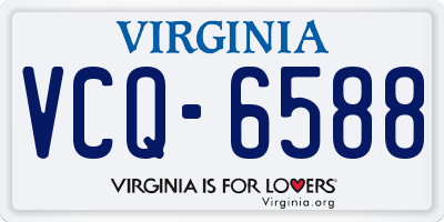 VA license plate VCQ6588