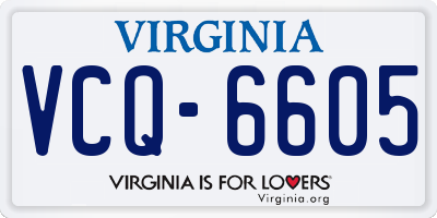 VA license plate VCQ6605