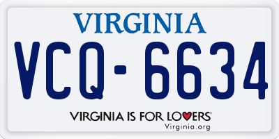 VA license plate VCQ6634