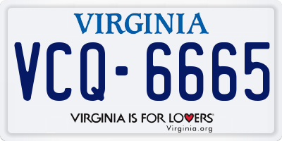 VA license plate VCQ6665