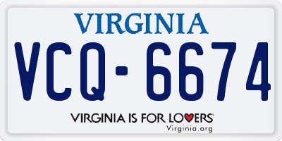 VA license plate VCQ6674