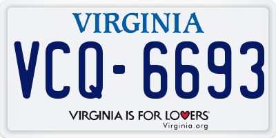 VA license plate VCQ6693