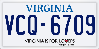 VA license plate VCQ6709