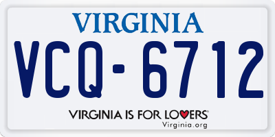 VA license plate VCQ6712