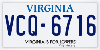 VA license plate VCQ6716