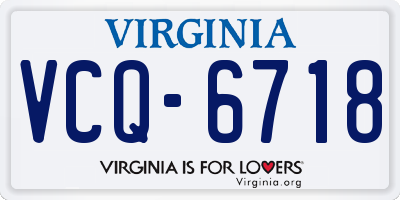 VA license plate VCQ6718