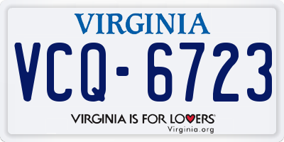 VA license plate VCQ6723