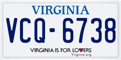 VA license plate VCQ6738