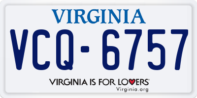 VA license plate VCQ6757