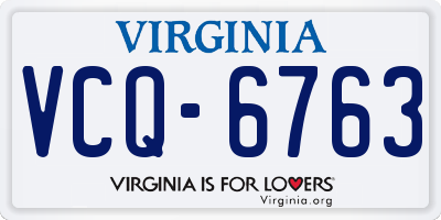 VA license plate VCQ6763