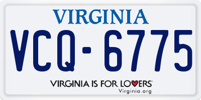 VA license plate VCQ6775