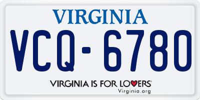 VA license plate VCQ6780