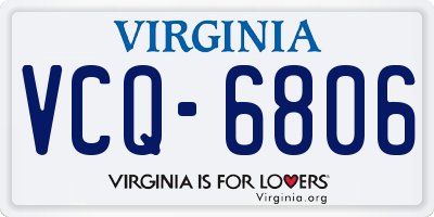 VA license plate VCQ6806