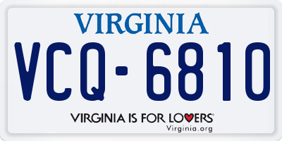 VA license plate VCQ6810