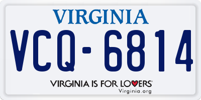 VA license plate VCQ6814