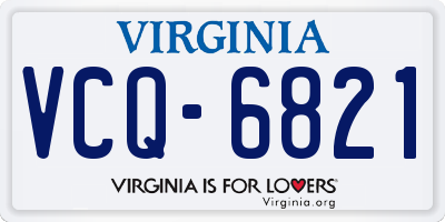 VA license plate VCQ6821