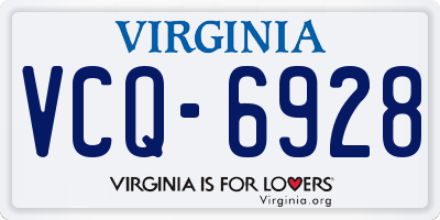 VA license plate VCQ6928