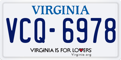 VA license plate VCQ6978