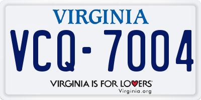 VA license plate VCQ7004
