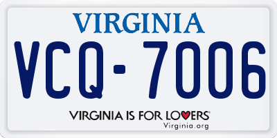 VA license plate VCQ7006