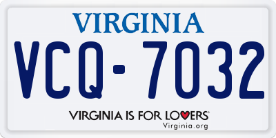 VA license plate VCQ7032