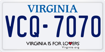 VA license plate VCQ7070