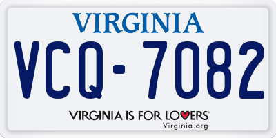 VA license plate VCQ7082