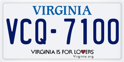 VA license plate VCQ7100