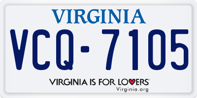 VA license plate VCQ7105