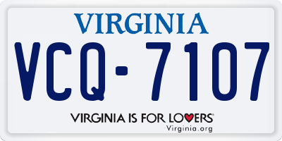 VA license plate VCQ7107