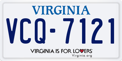 VA license plate VCQ7121