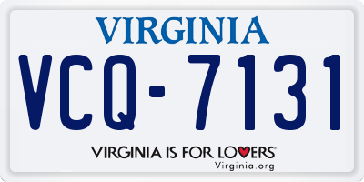 VA license plate VCQ7131