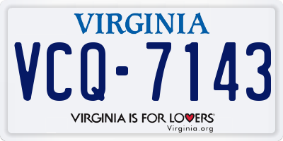VA license plate VCQ7143