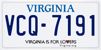 VA license plate VCQ7191
