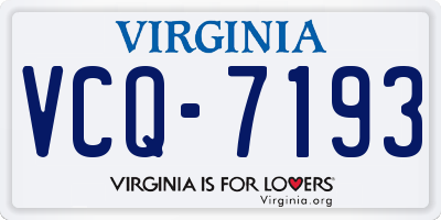 VA license plate VCQ7193