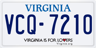 VA license plate VCQ7210