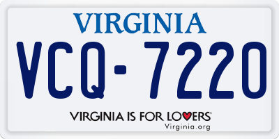 VA license plate VCQ7220