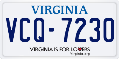 VA license plate VCQ7230