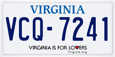 VA license plate VCQ7241