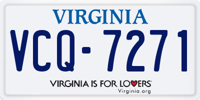 VA license plate VCQ7271