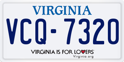 VA license plate VCQ7320
