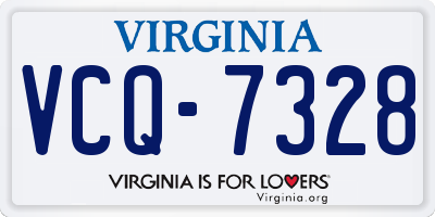 VA license plate VCQ7328