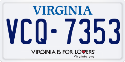 VA license plate VCQ7353