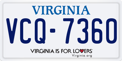 VA license plate VCQ7360