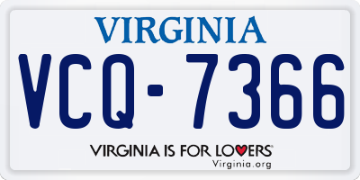VA license plate VCQ7366