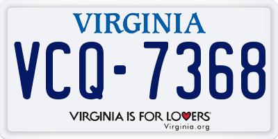 VA license plate VCQ7368