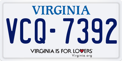 VA license plate VCQ7392